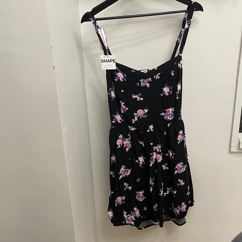 Garage Floral dress sweetheart smocked back size Large